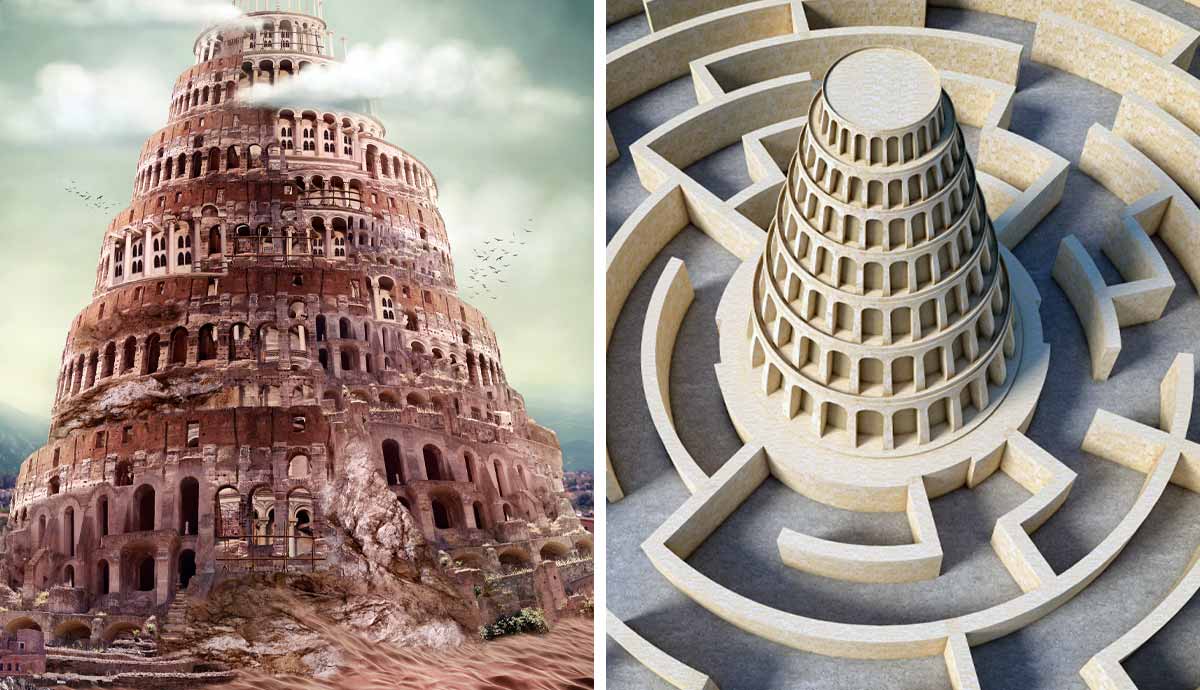 The Tower of Babel and labyrinth