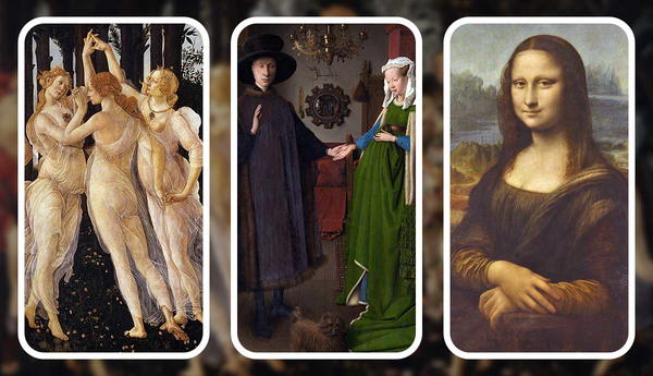 Triptych of famous Renaissance era paintings