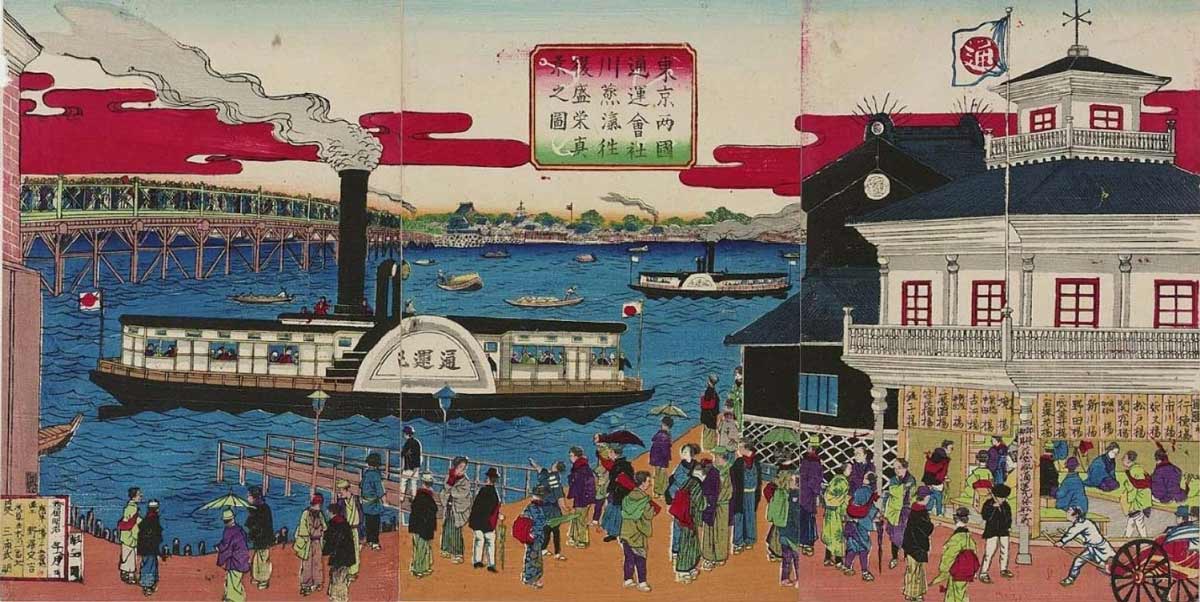 river steamship ryōgok transportation company utagawa shigekiyo 1877