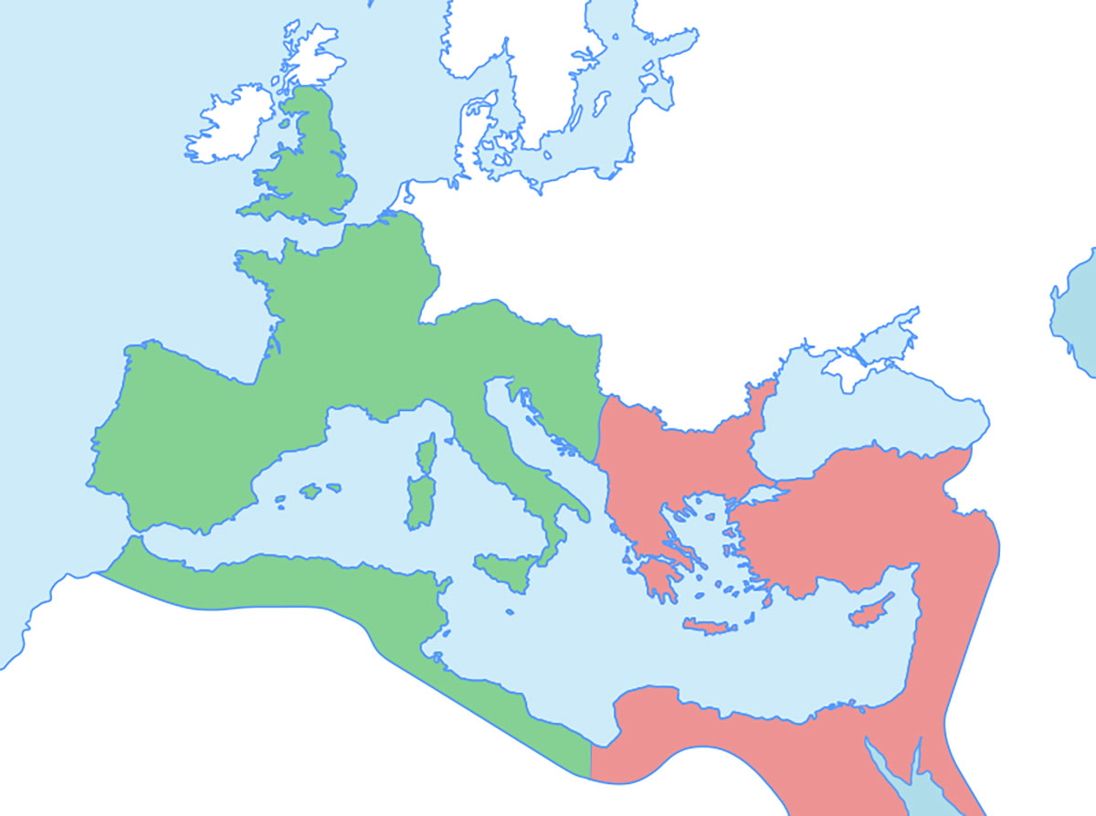 roman empire split map