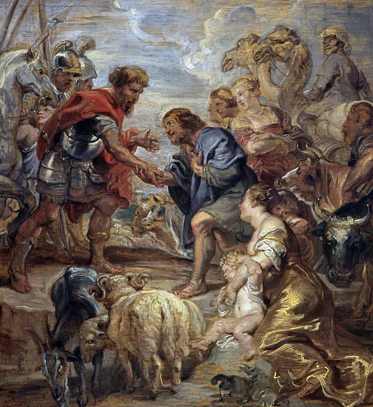 rubens the reconciliation of jacob and esau painting