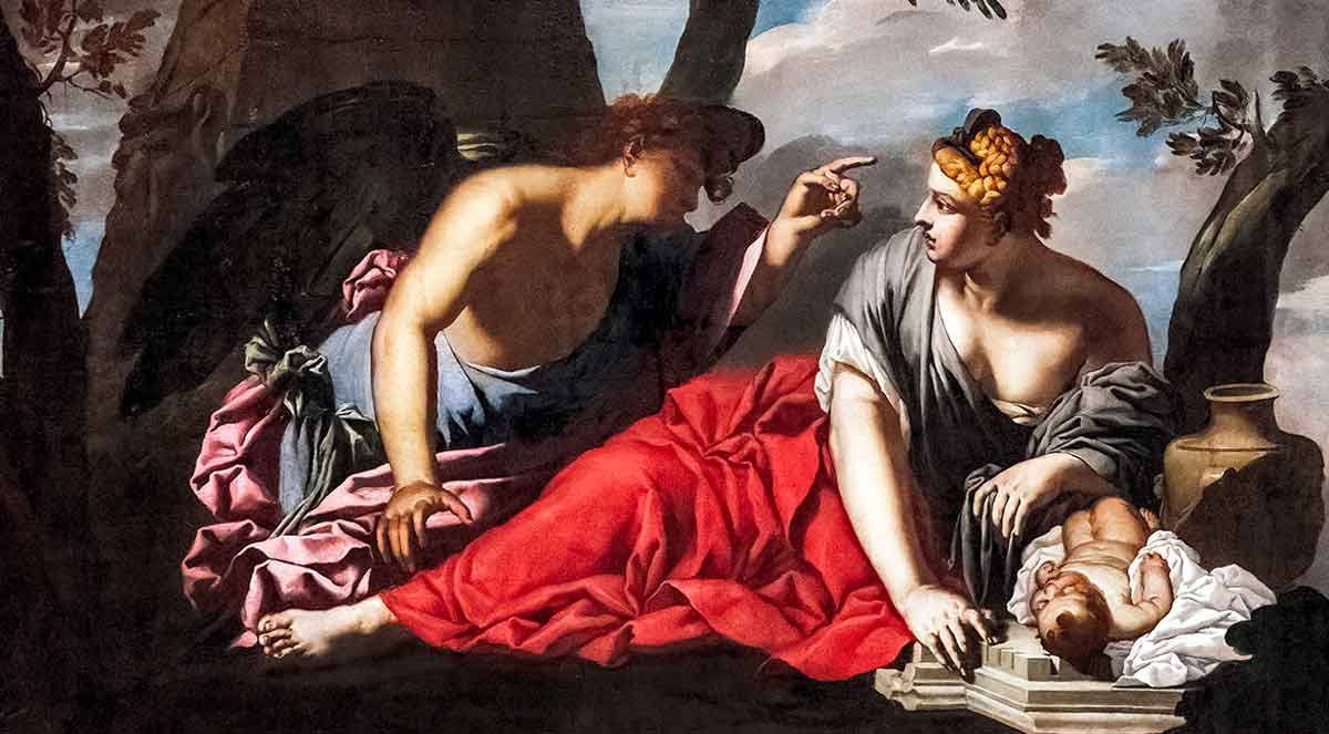 ruschi hagar and the angel in the desert painting