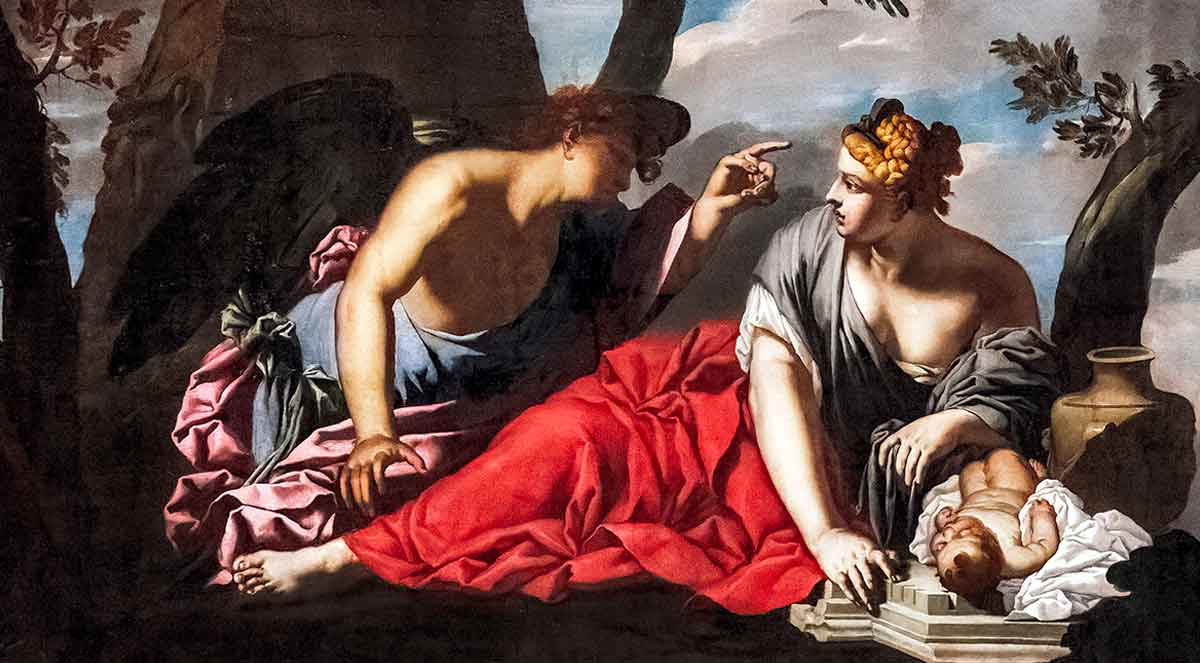 ruschi hagar and the angel in the desert painting