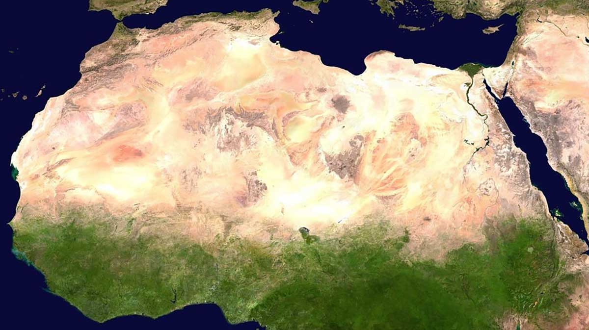 sahara desert satellite view