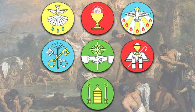 Religious icons of the Seven Sacraments