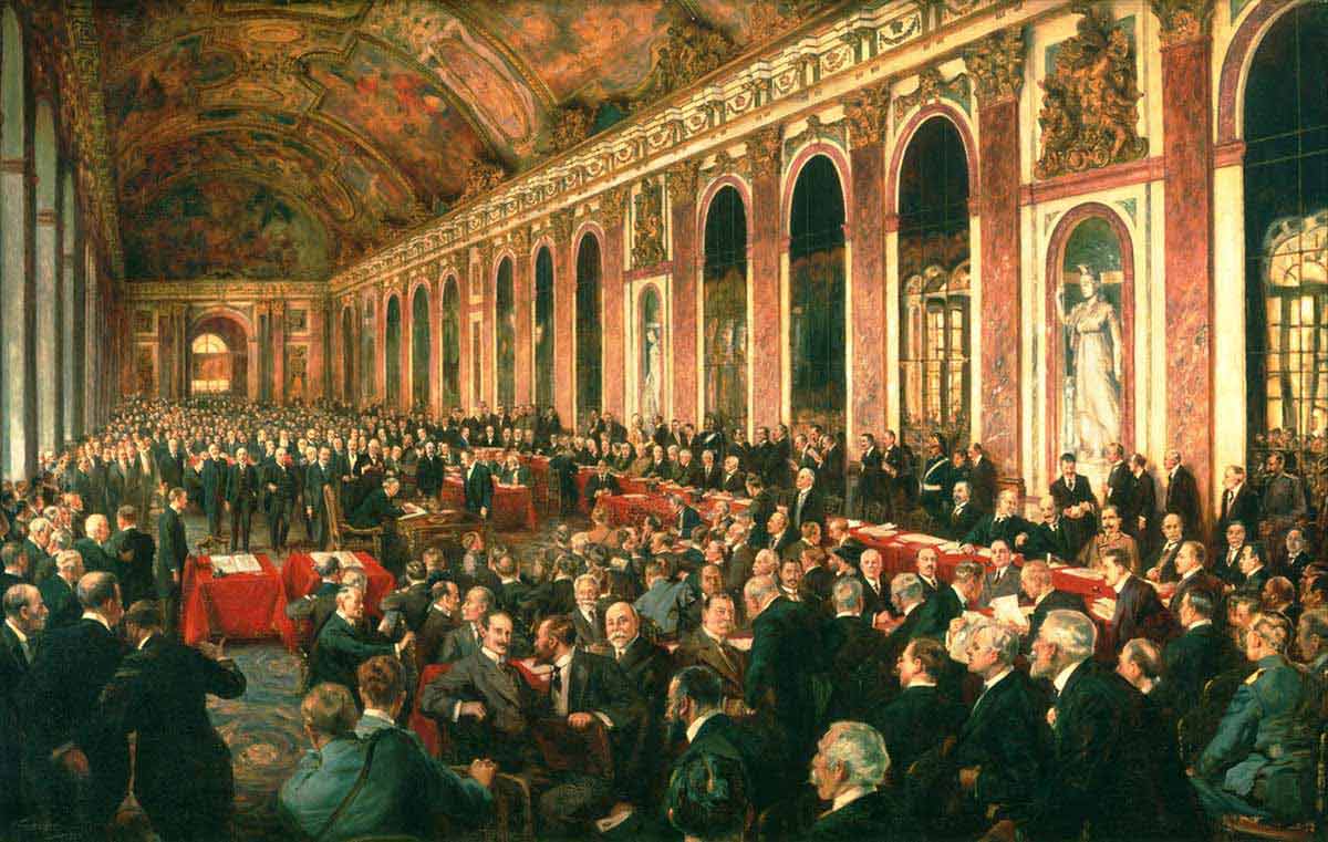 signing treaty versailles painting imperialism wwi