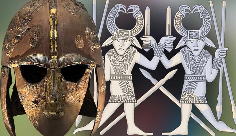 Sutton Hoo helmet and dancing warriors