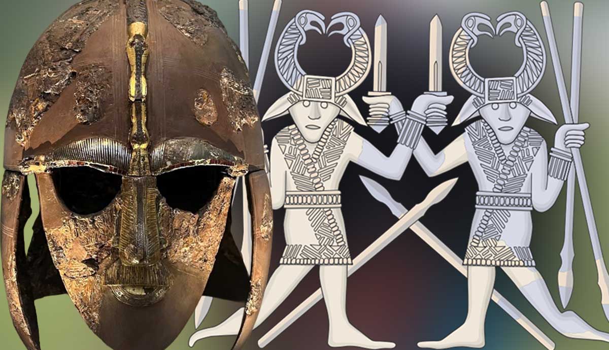 Sutton Hoo helmet and dancing warriors