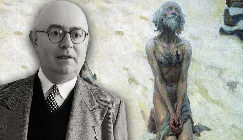 Theodor Adorno with Saint Basil painting