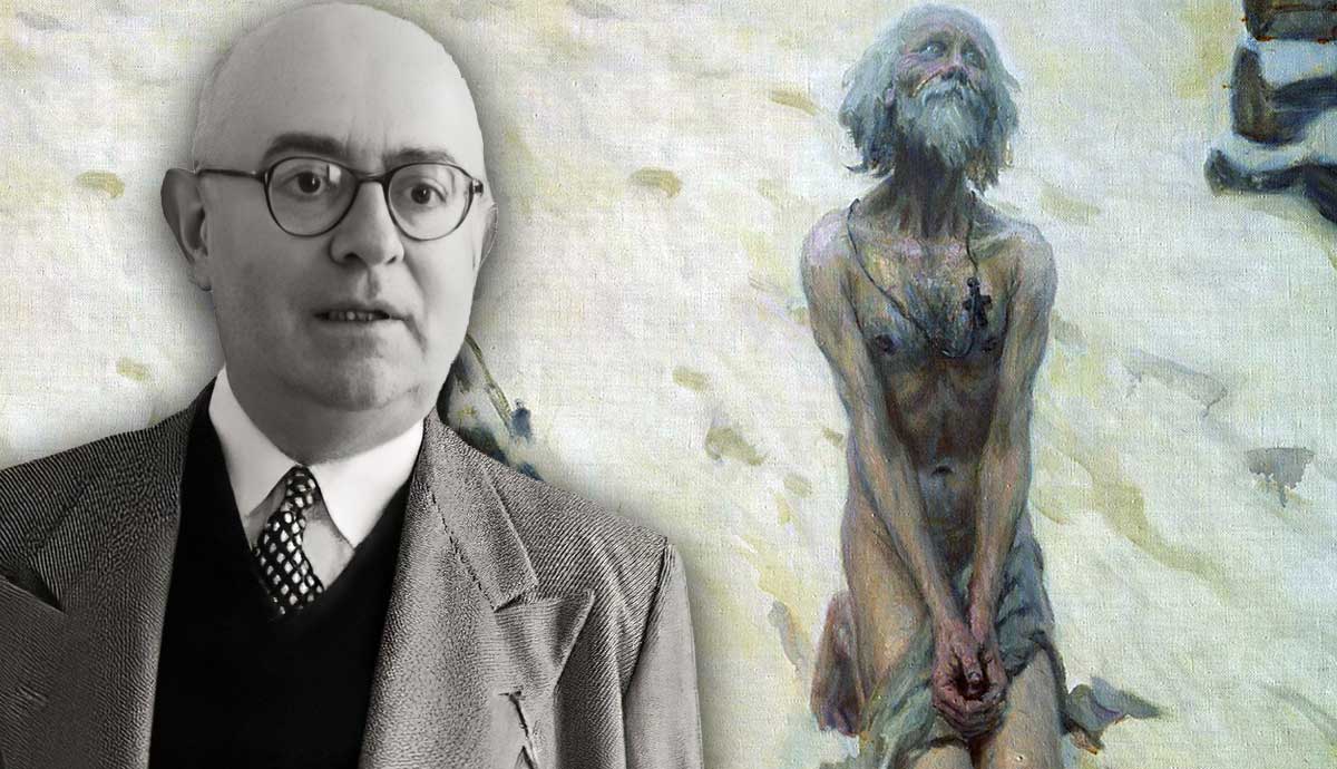 Theodor Adorno with Saint Basil painting