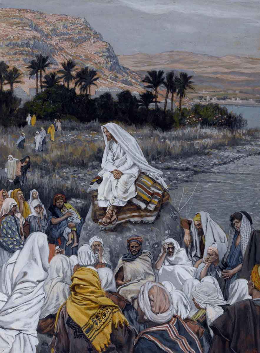 tissot jesus sits by the seashore and preaches painting
