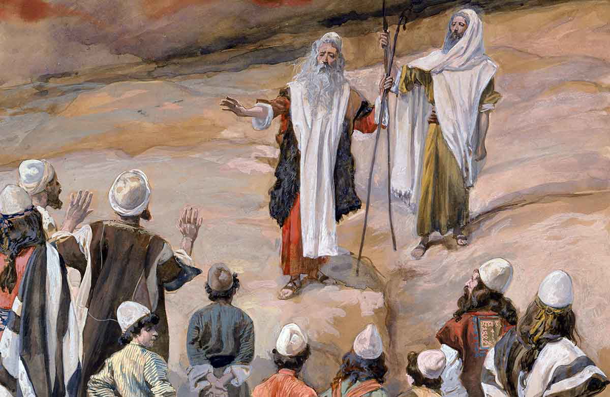 tissot moses forbids the people to follow him painting