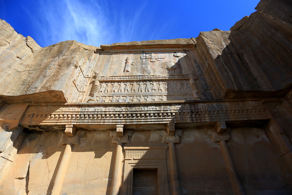 Rock cut tomb of Darius III, Persepolis, c. 4th century BC. Source: Orinta Labutyte via Flickr