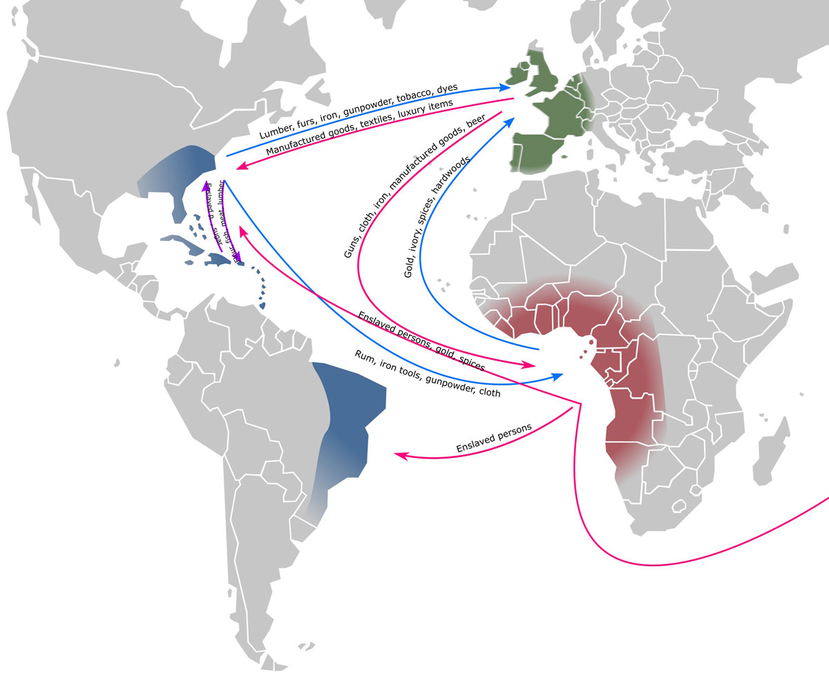triangular trade map
