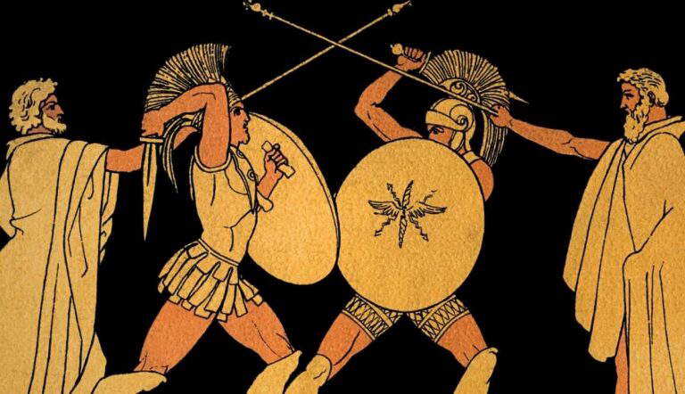 trojan war heroes fighting