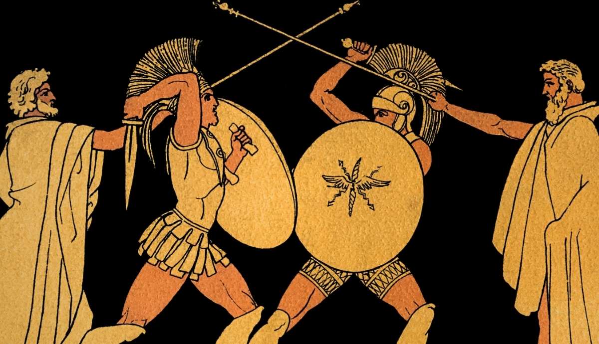 trojan war heroes fighting