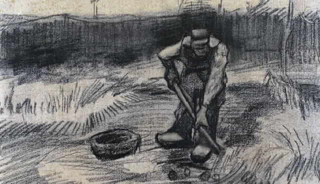 van gogh peasant lifting potatoes