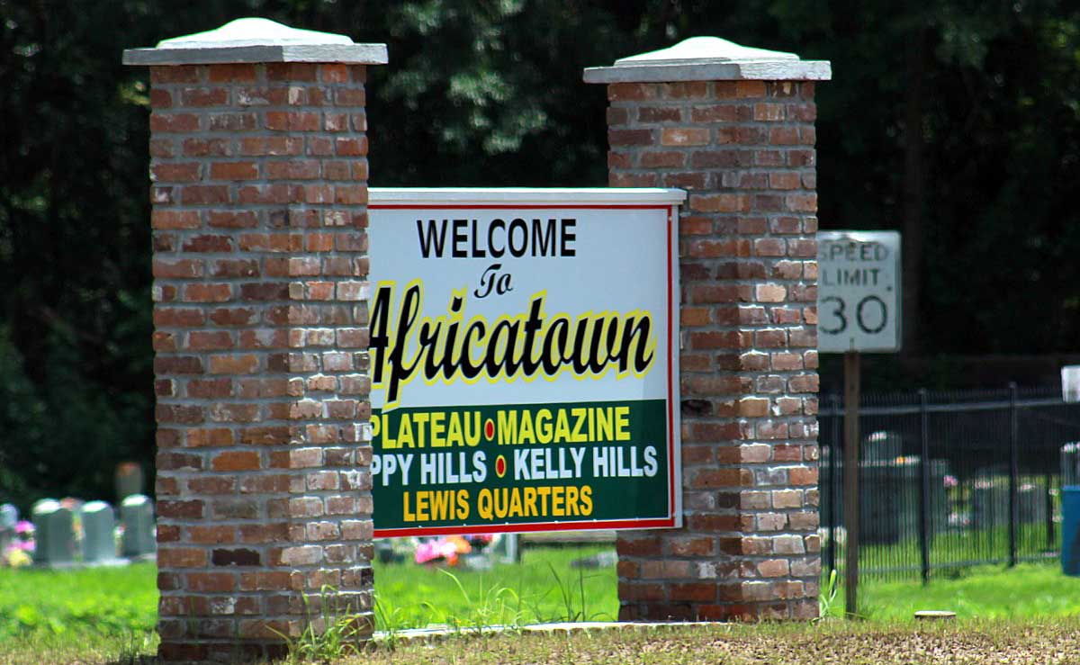 welcome sign africatown alabama