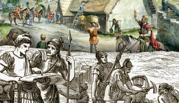 Roman soldiers and daily life scenes