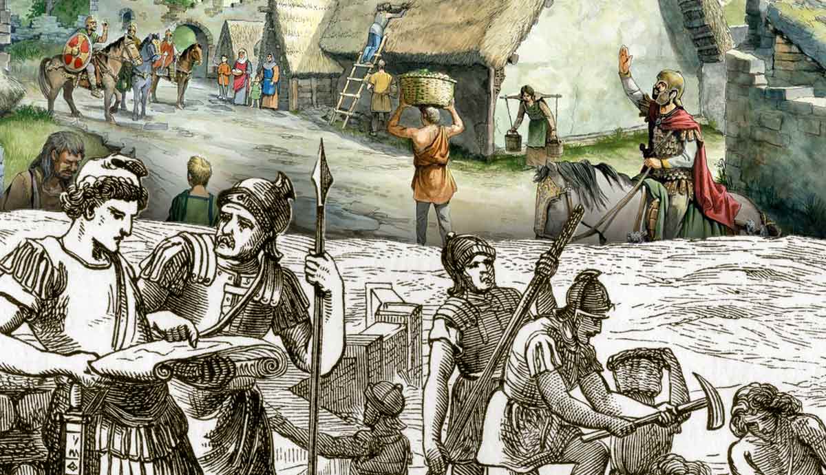 Roman soldiers and daily life scenes