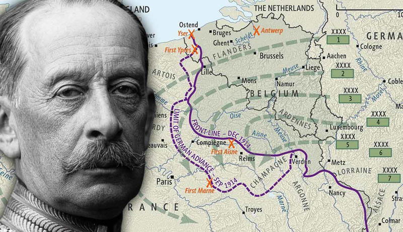 World War I map and Schlieffen