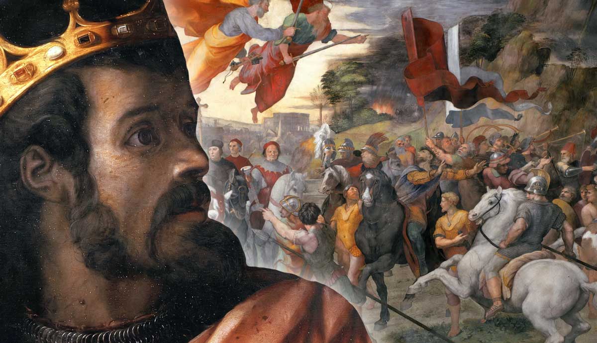 Attila the Hun and battle scene