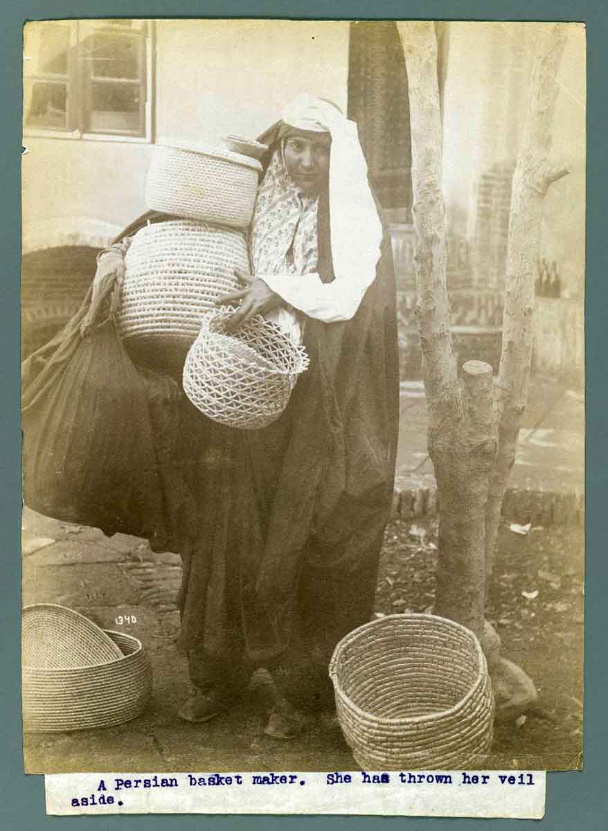 woman carrying baskets head coverings christianity