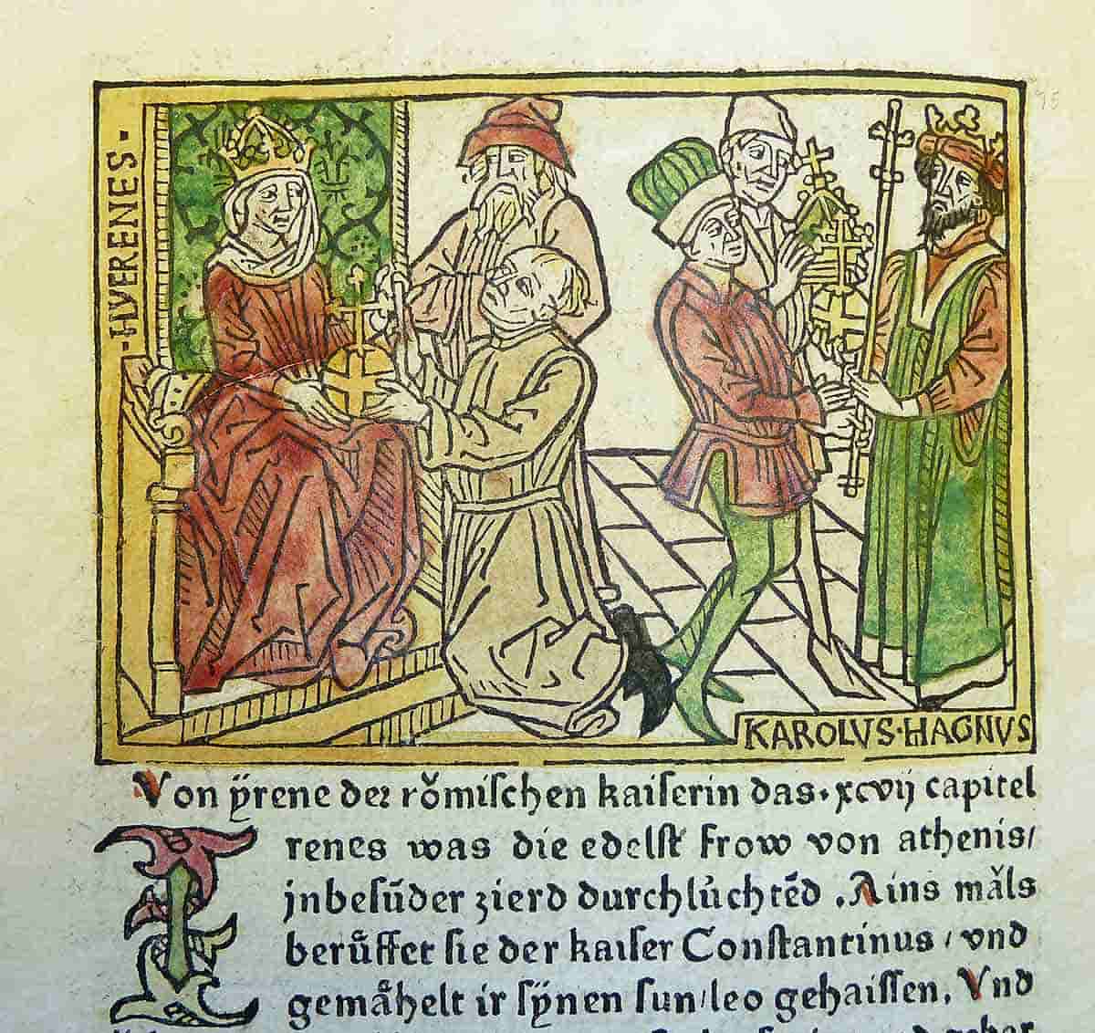 woodcut irene charlemagne