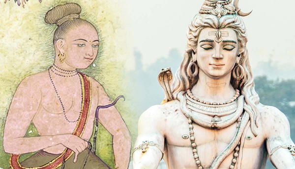 Indian spiritual icons and Shiva statue