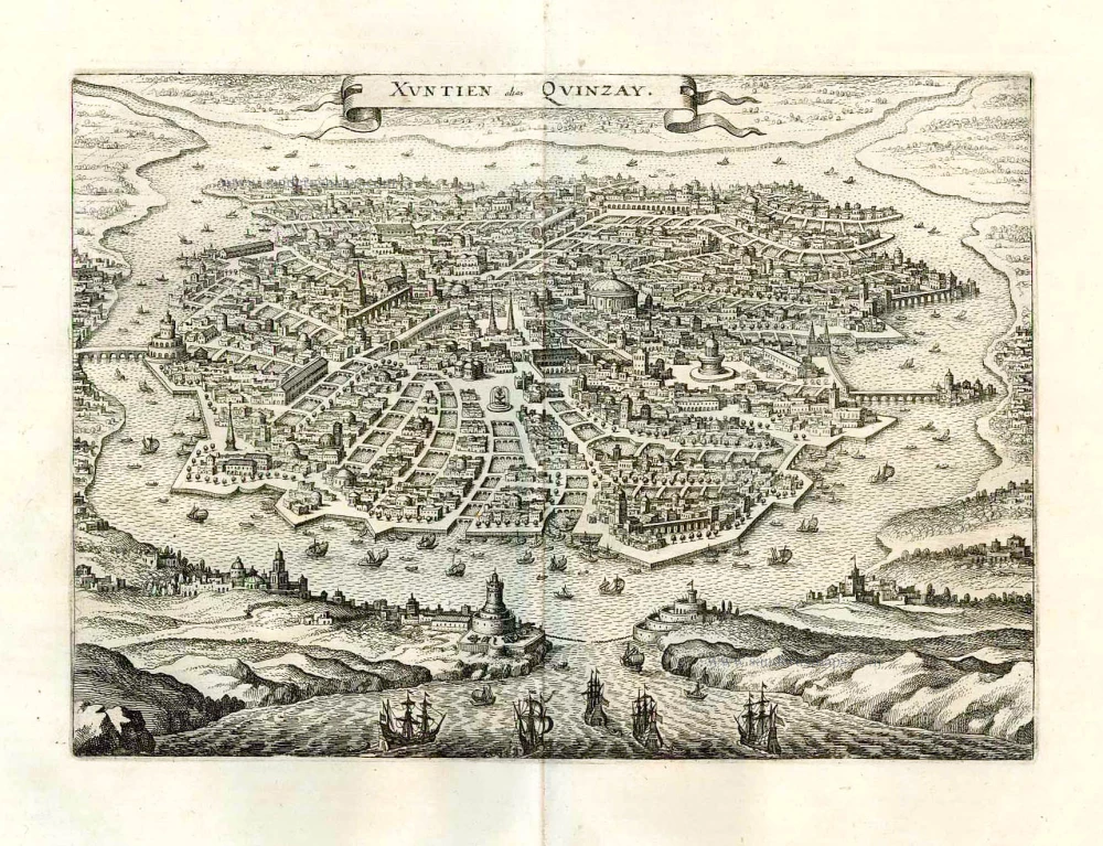 Map of Hangzhou, Matthäus Merian, 1638. Source: Sanderus