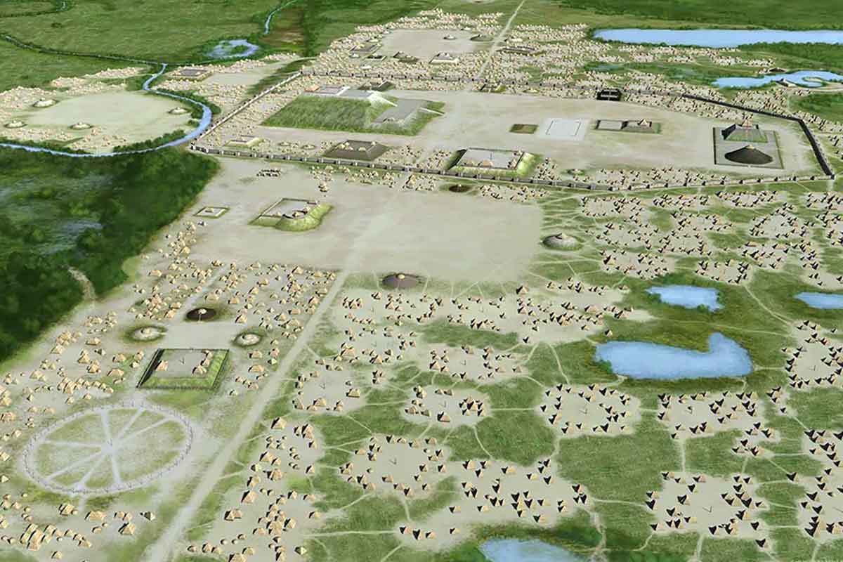 aerial view Cahokia Roe