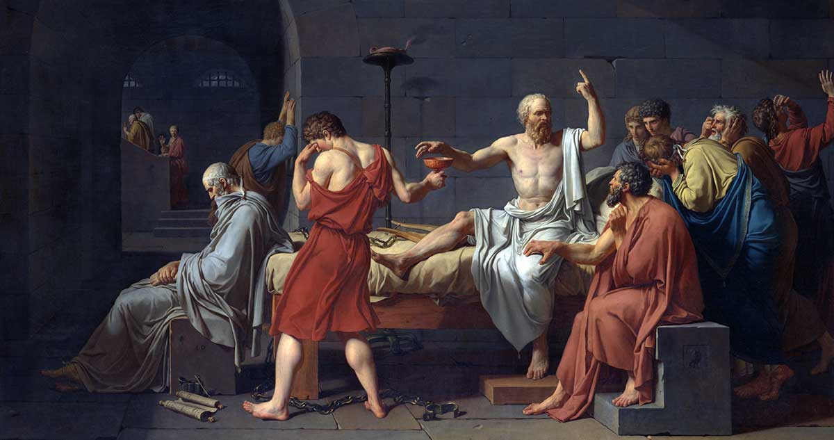 ancient philosophy death of socrates painting