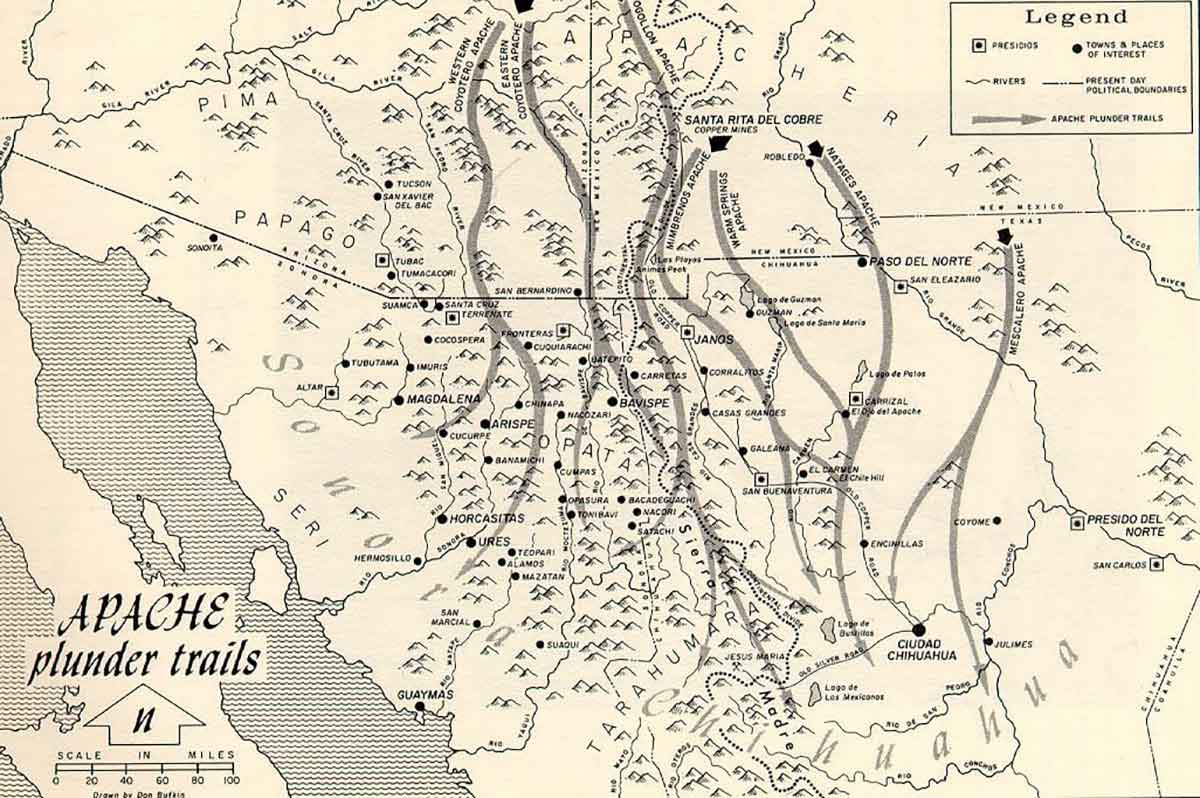 apache raiding routes mexico