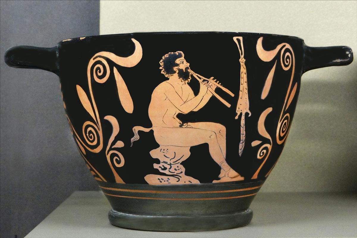 aulos red figure ancient greek instruments