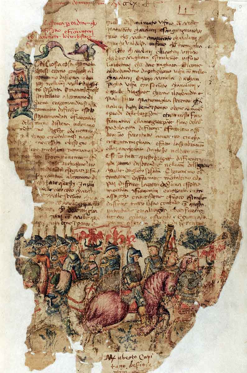 battle of monaperti manuscript guelphs ghibellines siena