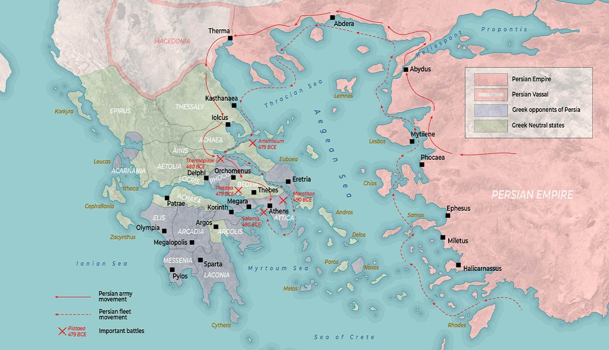 Map of the Greco Persian Wars