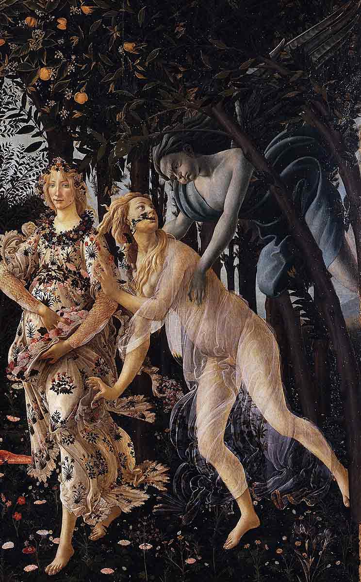 botticelli primavera zephyrus chloris flora painting