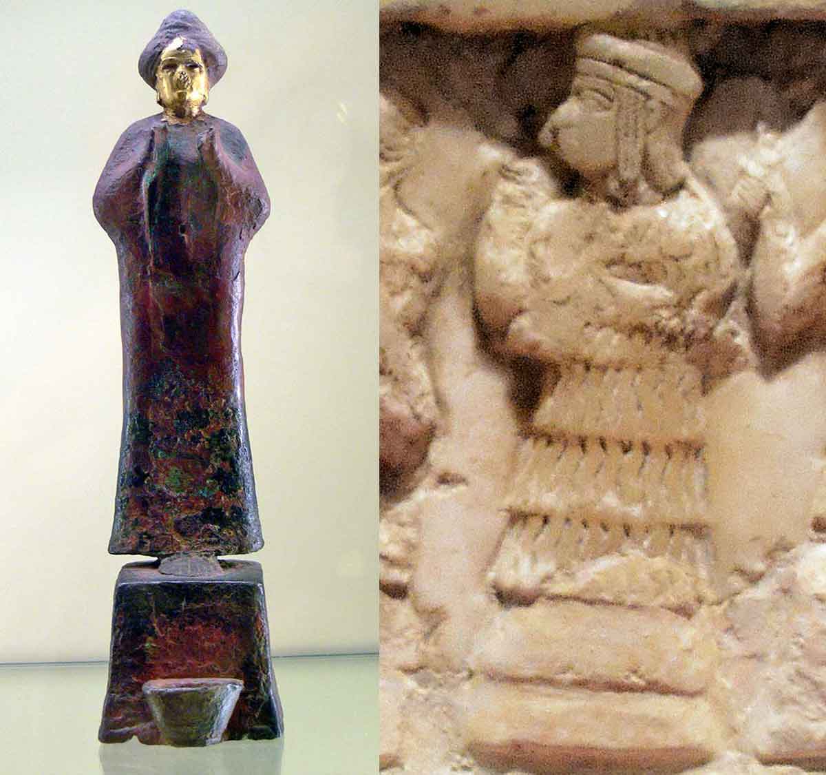 bronze statuette woman praying