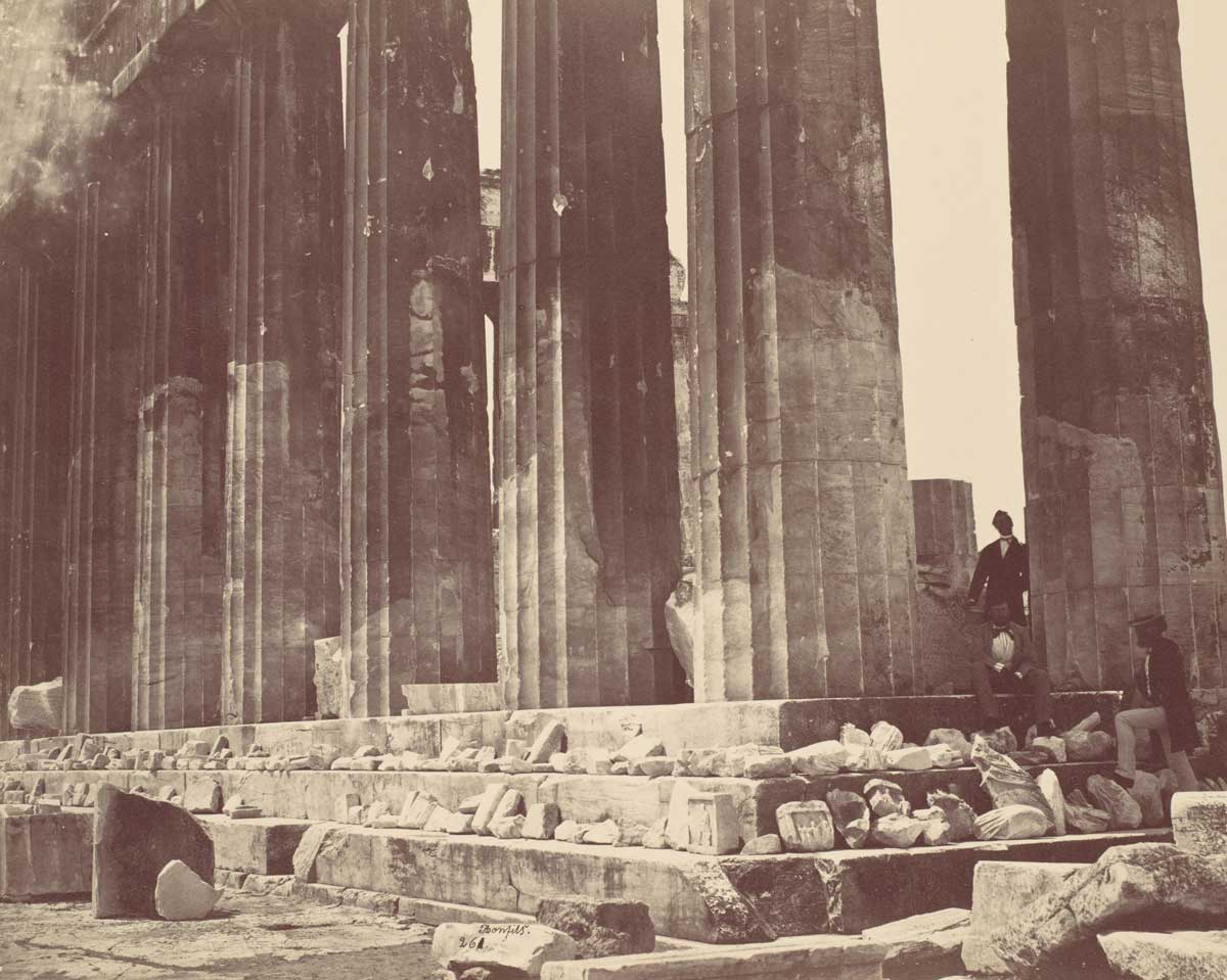 colonades parthenon old photo