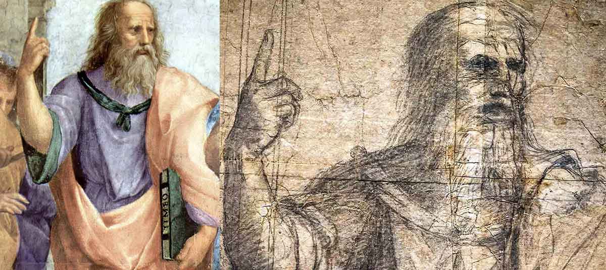 detail plato school athens raphael cartoon ambrosiana library