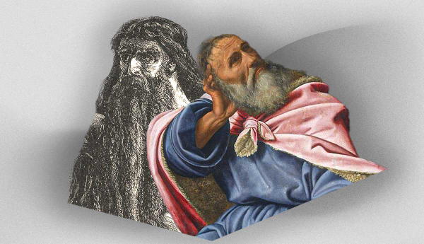 Engraving and painting of Prophet Elijah