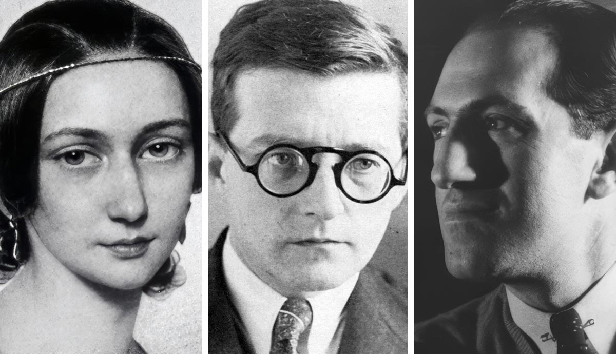 Clara Schumann, Dmitri Shostakovich, and George Gershwin