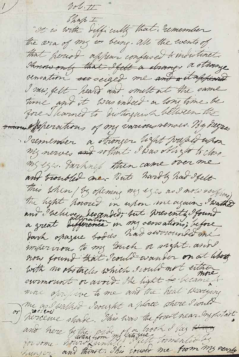 frankenstein draft mary shelley bodleian library oxford