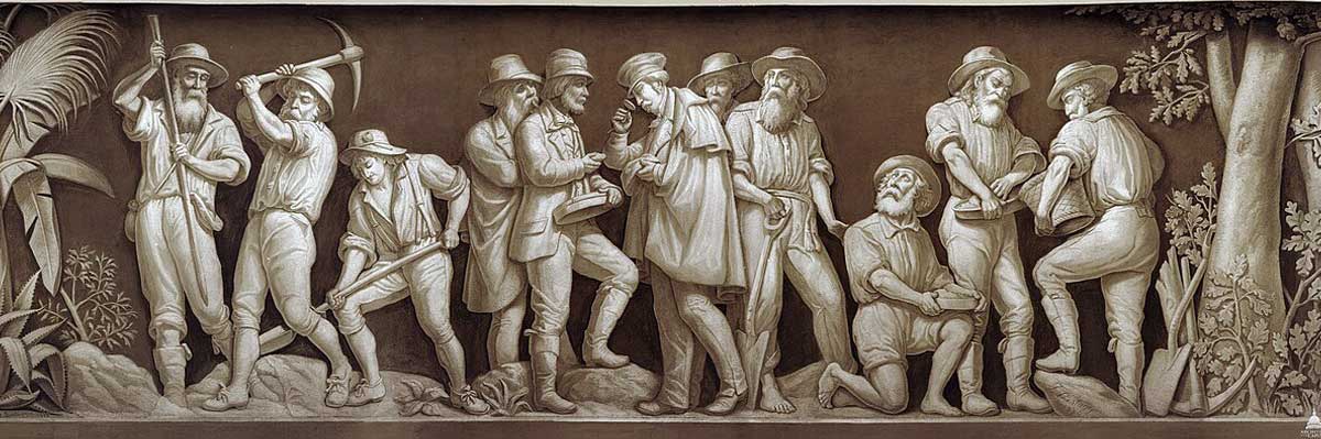 gold rush prospectors sculpture