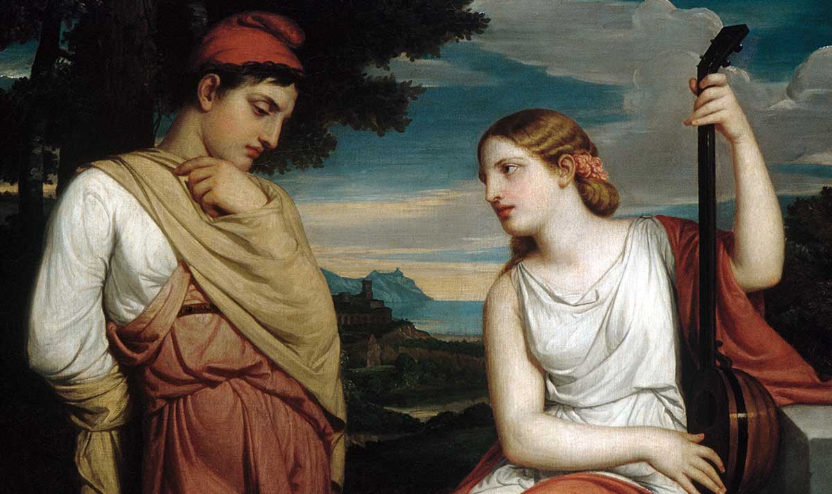 greek lovers gray painting