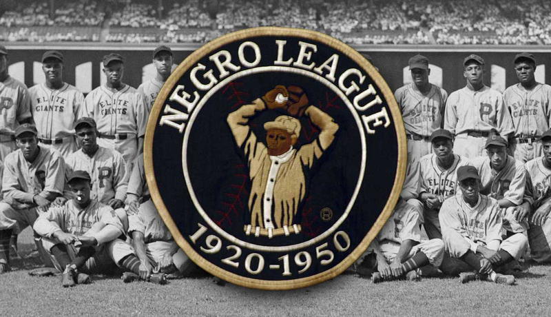 Negro League baseball players and logo