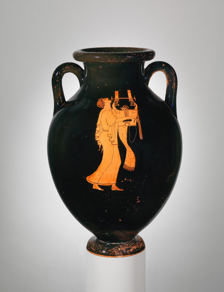 kithara player black vase