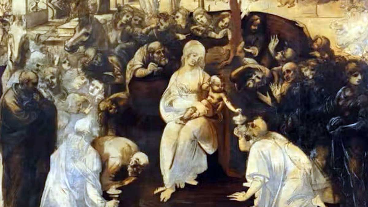leonardo vinci adoration magi painting