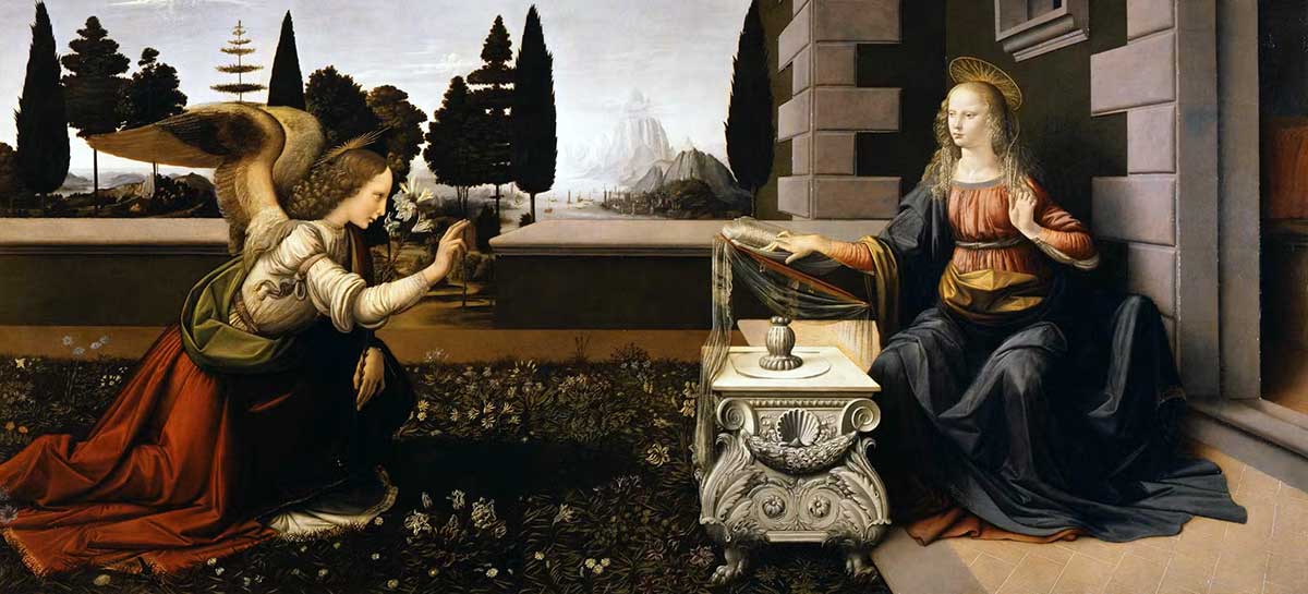 leonardo vinci annunciation uffizi painting