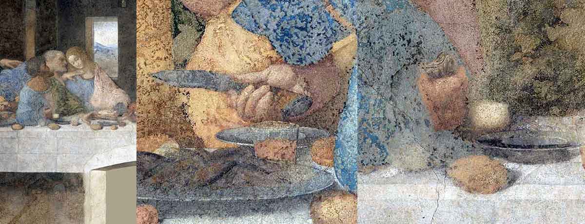 leonardo vinci last supper bag judas wall painting